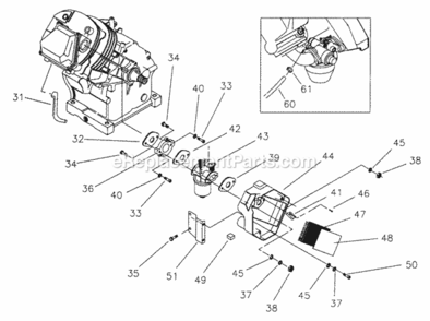 Part Location Diagram of 49813 Generac Nut Hex M6- 1.0